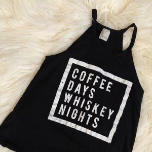 High neck graphic tank